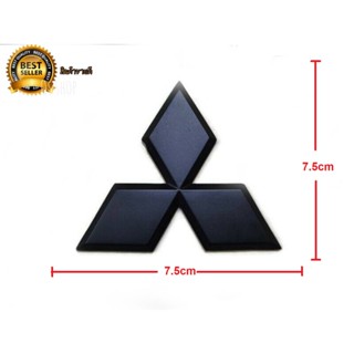 *แนะนำ* แผ่นป้าย โลโก้ Mitsubishi สีดำขนาด 7.5 cm มีกาวสองหน้าติดด้านหลัง สามารถติดตั้งได้ทันที