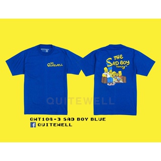 พร้อมส่ง ผ้าฝ้ายบริสุทธิ์ QWT104-3 SAD BOY BLUE น้ำเงิน T-shirt