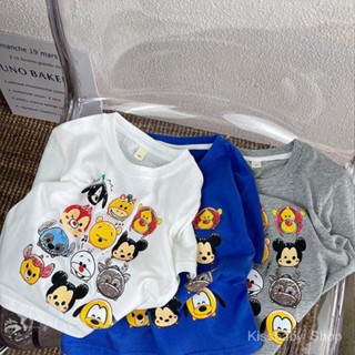 เสื้อยืดแขนสั้น ผ้าฝ้ายแท้ แบบนิ่ม พิมพ์ลายการ์ตูนน่ารัก สไตล์เกาหลี และญี่ปุ่น แฟชั่นฤดูร้อน สําหรับเด็กผู้ชาย และเด็กผู้หญิง 2023