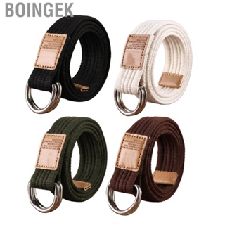 Boingek Trouser Belt  Double D Ring Pure Color Canvas Lightweight for Daily Use