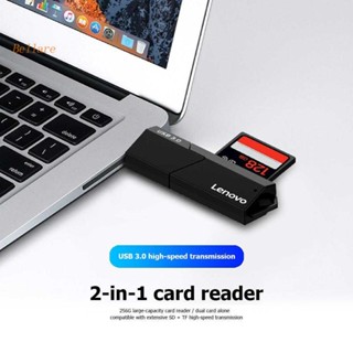 2 in 1 อะแดปเตอร์การ์ดรีดเดอร์ความจํา Lenovo D204 5Gbps USB 3.0 SD TF แบบพกพา [Bellare.th]