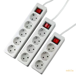 EU Standard German Type Power Strip 3/4/5 Sockets in a Row Flat Adapter Switches