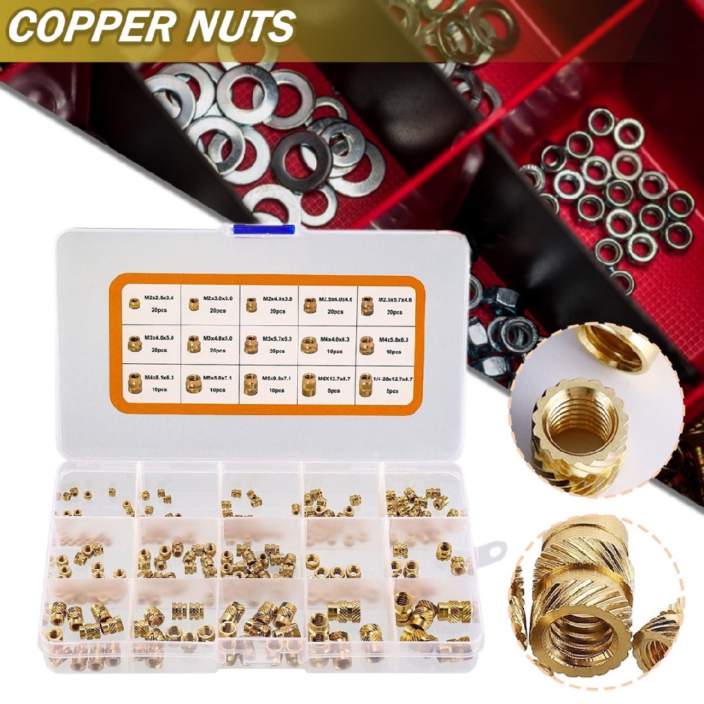 New 220pcs Thread Insert M2M6 3D Printing Press Nut Heat Set Insert