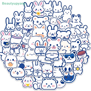 [Beautyupyang] สติกเกอร์ ลายการ์ตูนกราฟฟิตี้ สัตว์น่ารัก สีฟ้า สําหรับติดตกแต่งแล็ปท็อป 50 ชิ้น