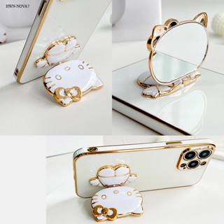 Huawei Nova 7 7I 8I 5T SE 3 3i 3E 4 4E เคสหัวเว่ย สำหรับ Case Cartoon Anime Cats Mirror Bracket เคส เคสโทรศัพท์ เคสมือถือ