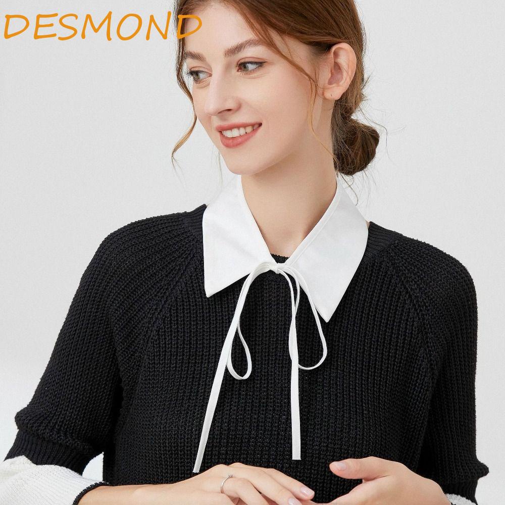 desmond-เสื้อเบลาส์-คอปกปลอม-คุณภาพสูง-แฟชั่นวินเทจ-สีขาว-ถอดออกได้-สําหรับผู้หญิง
