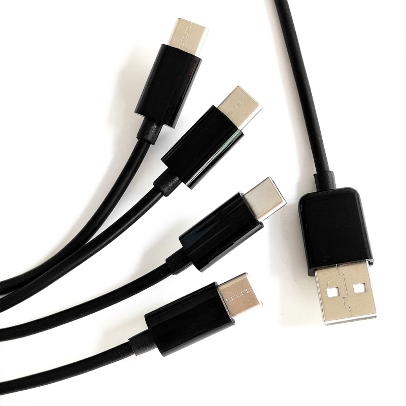 btsg-สายชาร์จ-usb-c-ไนล่อนถัก-พร้อมตัวเชื่อมต่อ-type-c-ตัวผู้-4-ตัว-ชาร์จเร็ว-สีดํา