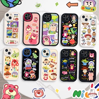 เคสโทรศัพท์มือถือ Tpu นิ่ม ปิดด้านหลัง ลายการ์ตูนหมี สตรอเบอร์รี่ เอเลี่ยน ทอยสตอรี่ ทอยสตอรี่ น่ารัก สร้างสรรค์ สําหรับ iPhone 14 Pro Max XR 11 7Plus 7 8 Plus 8 SE 2020