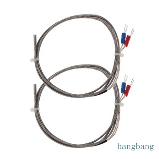 Bang ปลั๊กโพรบเซนเซอร์อุณหภูมิ เทอร์โมคัปเปิล ชนิด K 3x15x1000 ช่วงการวัด 0 ถึง 100 ซม. 2 ชิ้น