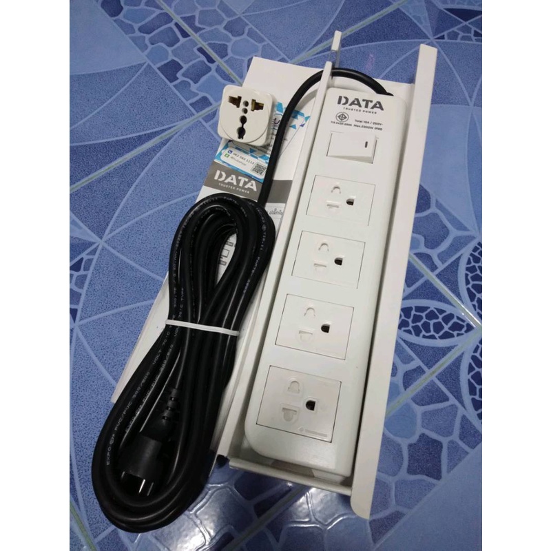 ดาต้ารางปลั๊กไฟ-4ช่อง-1สวิทซ์-สายยาว-2เมตร-รุ่นdt4118-3m-data-power-strip-4-outlets-1-switch-cable-length-3-meters-m