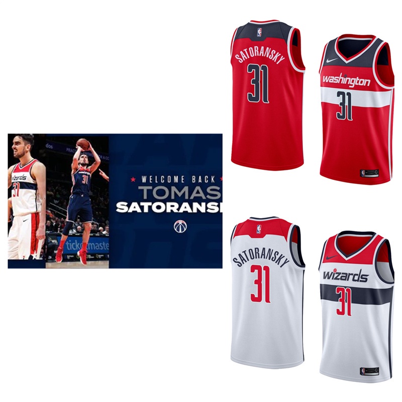 washington-wizards-31-tomas-satoransky-เสื้อสเวตเตอร์ของเสื้อบาสเก็ตบอล-nba-jersey