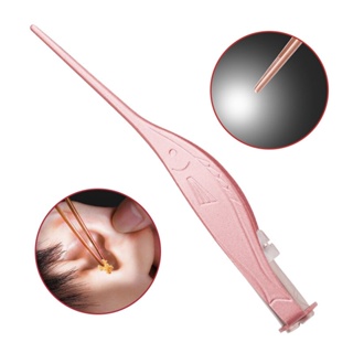 ไฟฉาย LED Ear Wax Cleaner Picker Visual Earpick สแตนเลสหูจมูก Navel แหนบทำความสะอาดเครื่องมือ Earwax Removal Care