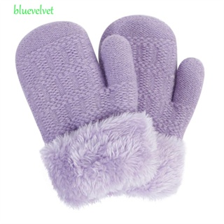 Bluevelvet ถุงมือเด็ก สบาย น่ารัก กันลม ผ้ากํามะหยี่ขนนิ่ม กันความเย็น แบบเต็มนิ้ว สไตล์เกาหลี ฤดูใบไม้ร่วง
