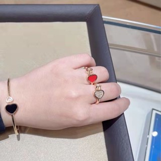 [พร้อมส่ง] Chopard แหวนเพชร 18K รูปหัวใจ สีโรสโกลด์ สําหรับผู้หญิง