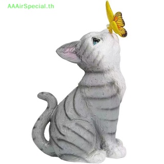 Aaairspecial โคมไฟ LED รูปผีเสื้อ แมว พลังงานแสงอาทิตย์ งานฝีมือ สําหรับตกแต่งบ้าน