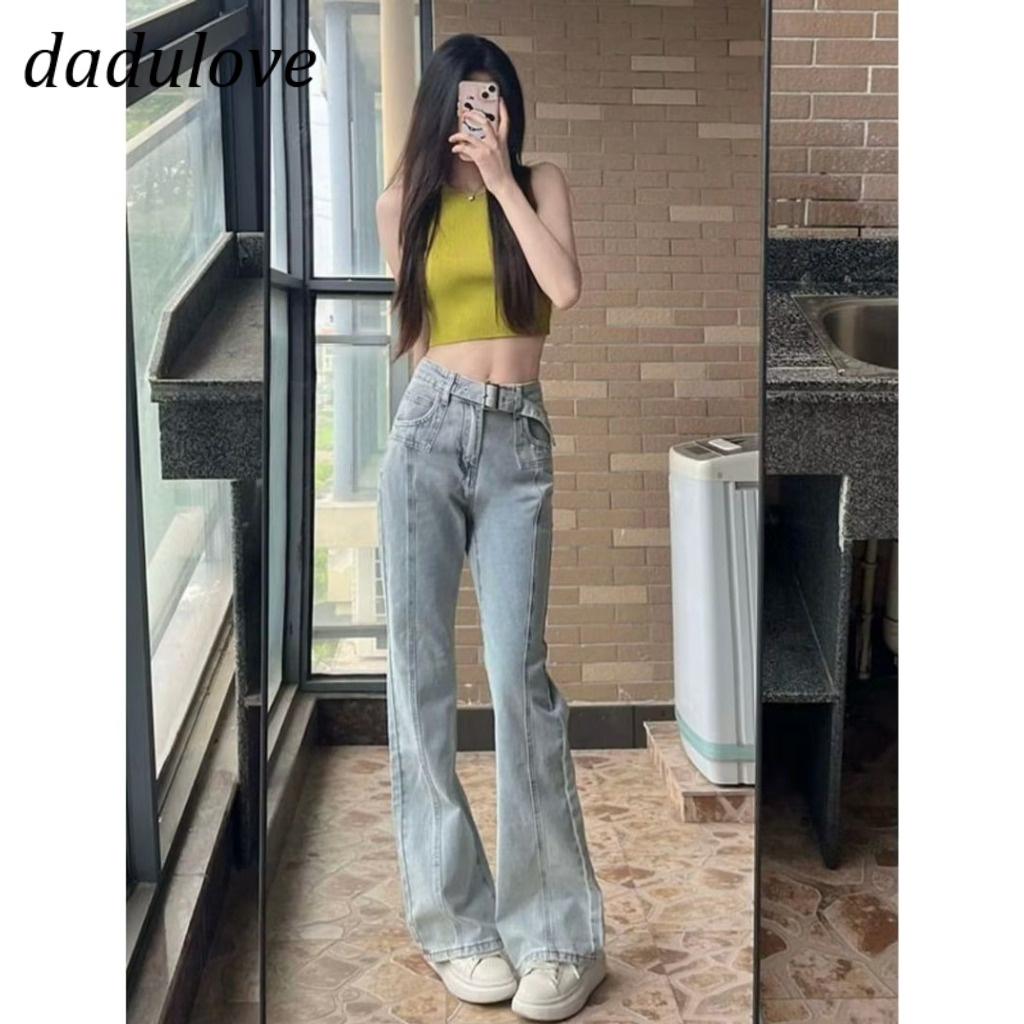 dadulove-new-american-ins-high-street-retro-micro-flared-jeans-niche-high-waist-wide-leg-pants-trousers