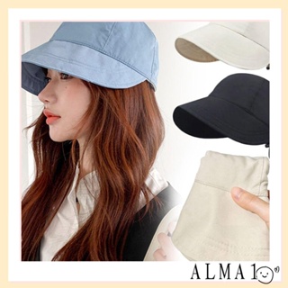 Alma หมวกบักเก็ต ผู้ชาย ผู้หญิง แบบพกพา ปีกกว้าง หมวกกันแดด ปรับได้