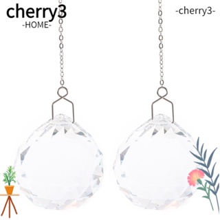 CHERRY3 เครื่องทําสายรุ้ง 2 ชิ้น, ลูกบอลคริสตัลเมมโมรี่ไลท์ แบบแขวน, ที่ระลึก ที่บังแดดคริสตัลโพลีเอทิลีน แบบใส ขนาด 40 มม. สําหรับบ้าน