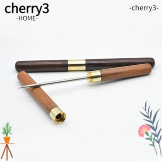 Cherry3 ปิ๊กน้ําแข็ง สเตนเลส ด้ามจับไม้ 6.7 นิ้ว สีน้ําตาล ดํา สําหรับร้านอาหาร บาร์เทนเดอร์ 2 ชิ้น