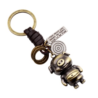พวงกุญแจ หนังบรอนซ์ ขนาดเล็ก น่ารัก คุณภาพสูง สไตล์โบราณ สีทอง