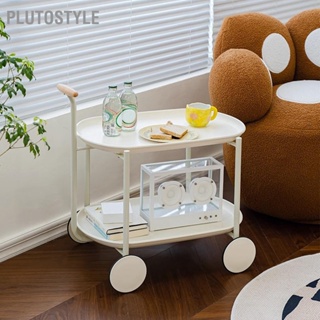 Plutostyle รถเข็นเก็บของมีล้อจับโต๊ะข้างโซฟาแบบถอดได้สำหรับห้องนั่งเล่นห้องนอน
