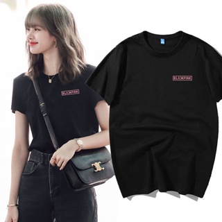 เสื้อยืดแขนสั้น ทรงหลวม ลาย Blackpink Jin Zhini สําหรับผู้หญิง tide8.9 2lisa