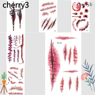 Cherry3 สติกเกอร์รอยสักชั่วคราว ลายรอยแผลเป็น กันน้ํา 25 ชิ้น