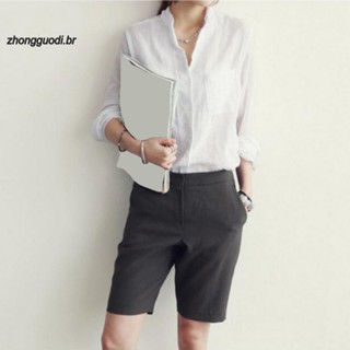 Zh* เสื้อเชิ้ตแขนยาว คอปก ทรงหลวม น้ําหนักเบา สวมใส่สบาย เหมาะกับใส่ทํางาน สําหรับผู้หญิง