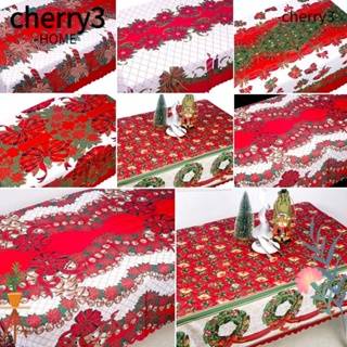 Cherry3 ผ้าปูโต๊ะ พิมพ์ลายคริสต์มาส สําหรับครอบครัว