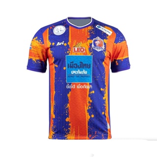 เสื้อกีฬาแขนสั้น ลายทีมชาติฟุตบอล Ari Port FC 2022 2023 ชุดเหย้า สีส้ม ฟ้า ขาว