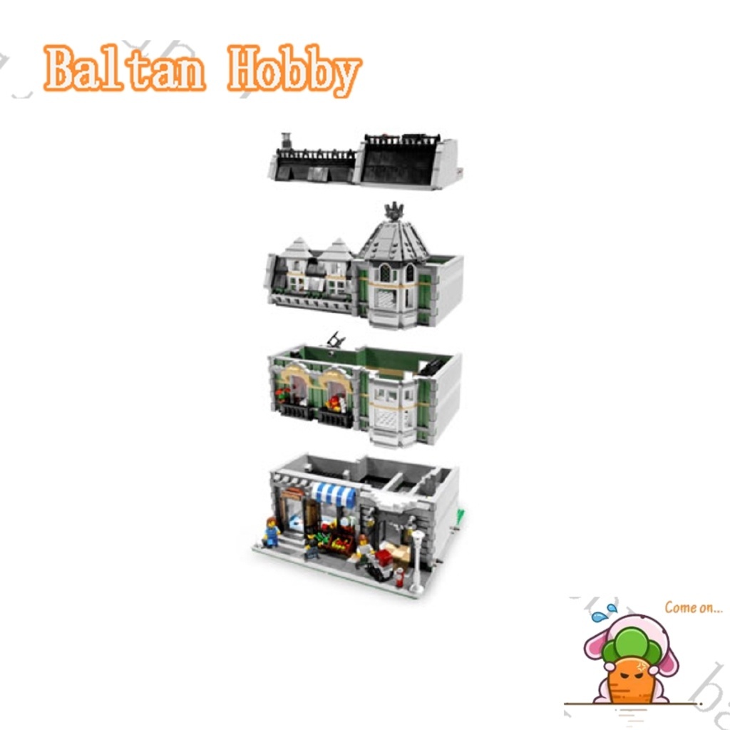 baltan-toy-c1-บล็อกตัวต่อ-รูปตึกเมือง-10224-10255-10218-10185-สีเขียว