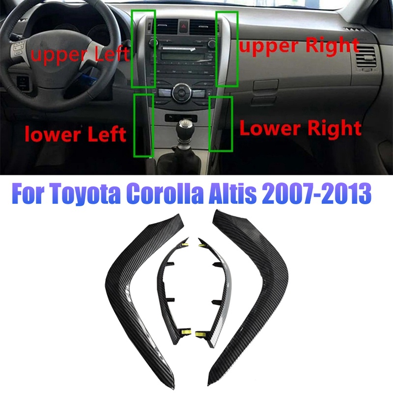 แถบคาร์บอนไฟเบอร์-abs-ติดช่องแอร์รถยนต์-แบบเปลี่ยน-สําหรับ-toyota-corolla-altis-2007-2013-air-a-c-outlets-1-ชุด