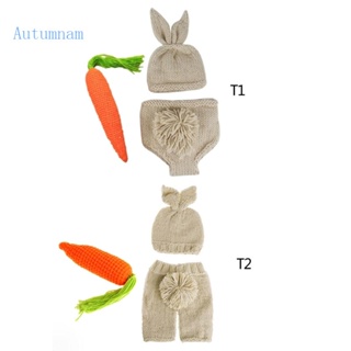 Autu กางเกงชั้นใน หมวกแครอท รูปกระต่าย อุปกรณ์ประกอบฉากถ่ายภาพเด็กทารก