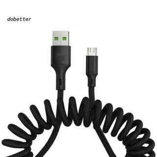 &lt;Dobetter&gt; สายชาร์จโทรศัพท์มือถือ Micro USB Type-C 5A แบบสปริง ชาร์จเร็ว