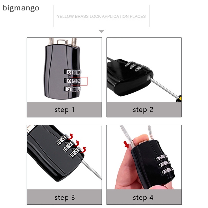 bigmango-อุปกรณ์ล็อคหมวกกันน็อค-ขนาดเล็ก-3-หลัก-กันขโมย-แบบพกพา-สําหรับรถจักรยานเสือภูเขา-สกูตเตอร์-พร้อมส่ง