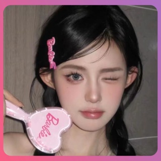 Creative Colorkey Pink Barbie Series Peripheral Handheld Mirror Shark Small Mirror Barbie Airbag Comb Applicationing Makeup Girl Beauty Tools [COD]