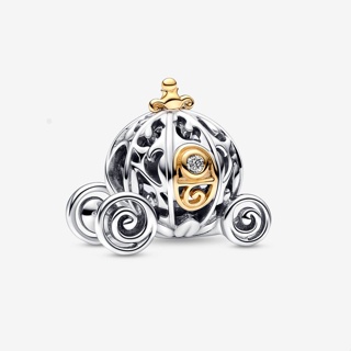 เครื่องประดับ สร้อยข้อมือ ชุบเงิน 100th Anniversary Cinderellas Enchanted Carriage Charm Pan