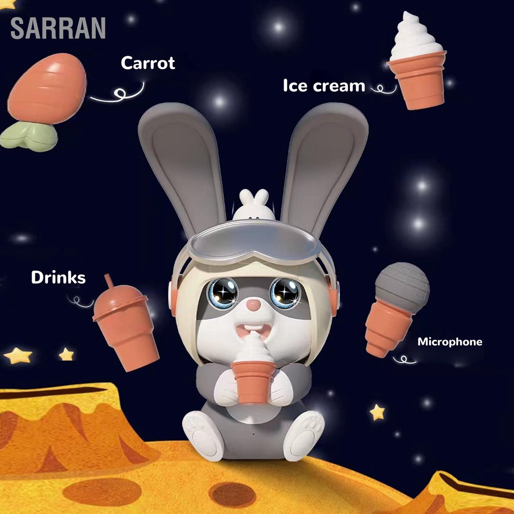 sarran-เพลงหุ่นยนต์กระต่ายของเล่นสำหรับเด็กการเหนี่ยวนำอัจฉริยะการควบคุมเสียงของเล่นกระต่ายแบบโต้ตอบ