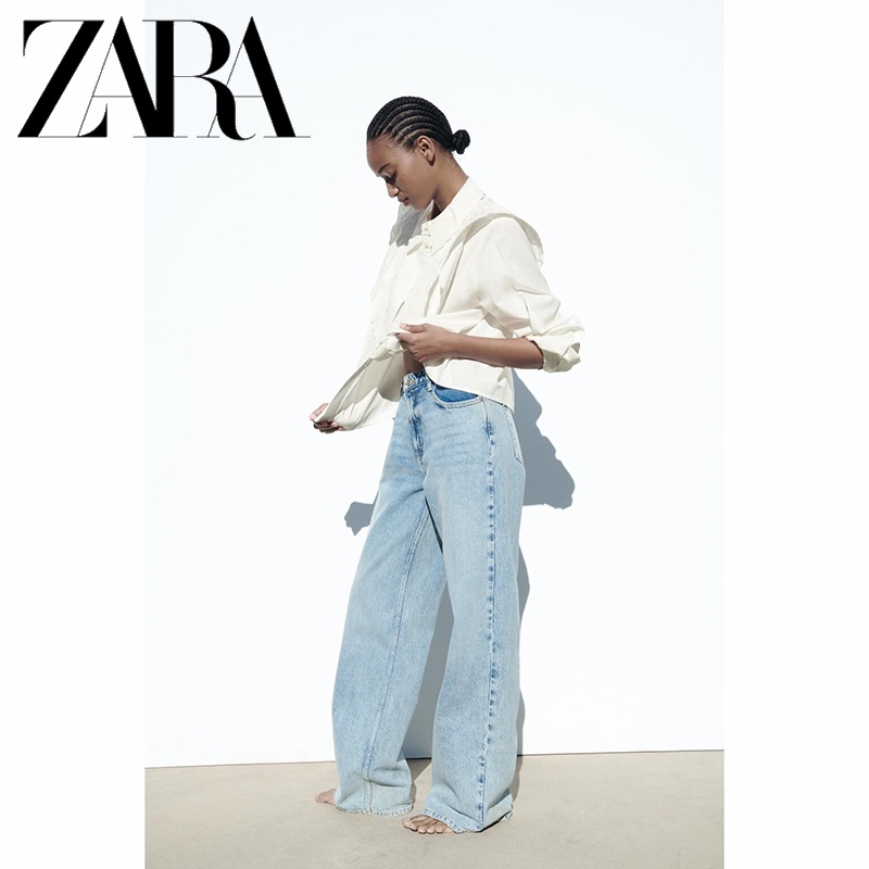 zara-ใหม่-เสื้อเชิ้ตแขนยาว-ผู้หญิง-ตกแต่งเลเยอร์