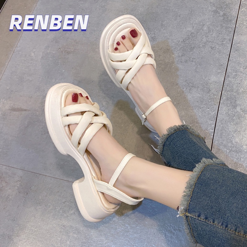 renben-ผู้หญิงหนา-soled-ยกระดับรองเท้าแตะแฟชั่น