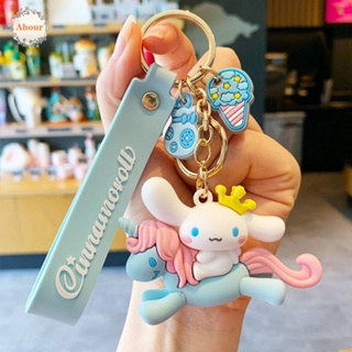 Ahour พวงกุญแจ จี้ตุ๊กตาการ์ตูน Kuromi KT Cat Cinnamoroll 3D สําหรับห้อยกระเป๋า