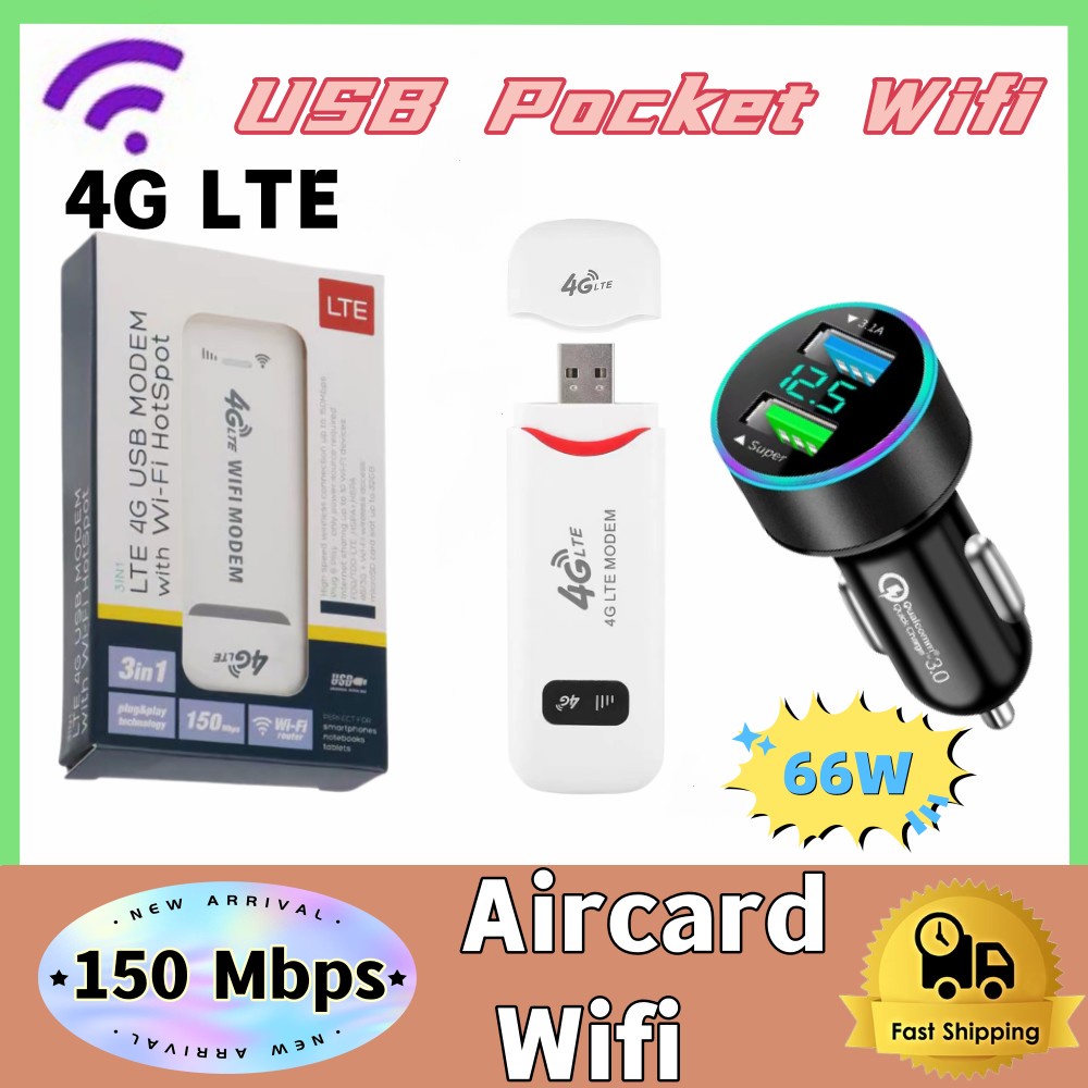 (พร้อมส่ง) Pocket Wifi Aircard Wifi Modwm 4G LTE 150 Mbps USB wifiพกพาแบบใส่ซิม Aircard โมเด็ม