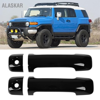 ALASKAR 4 pcs รถด้านนอกมือจับประตูภายนอกมือจับประตูป้องกันฝาครอบตัดสำหรับ FJ Cruiser Bright Black