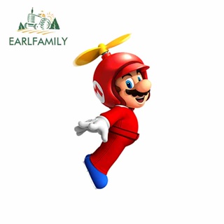 Earlfamily สติกเกอร์กันน้ํา กันแดด พิมพ์ลาย Mario 13 ซม. x 9.2 ซม. สําหรับติดตกแต่งรถยนต์