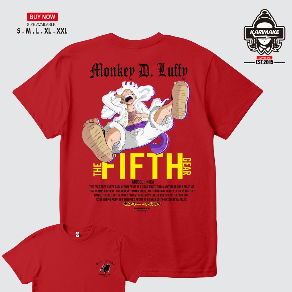 ใหม่-เสื้อยืดผ้าฝ้ายพรีเมี่ยม-anime-one-piece-monkey-d-luffy-nika-gear-5-fifth-kaos-anime