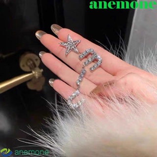 Anemone ต่างหูแฟชั่น รูปดาว ประดับเพชรเทียม สไตล์วินเทจ สําหรับผู้หญิง