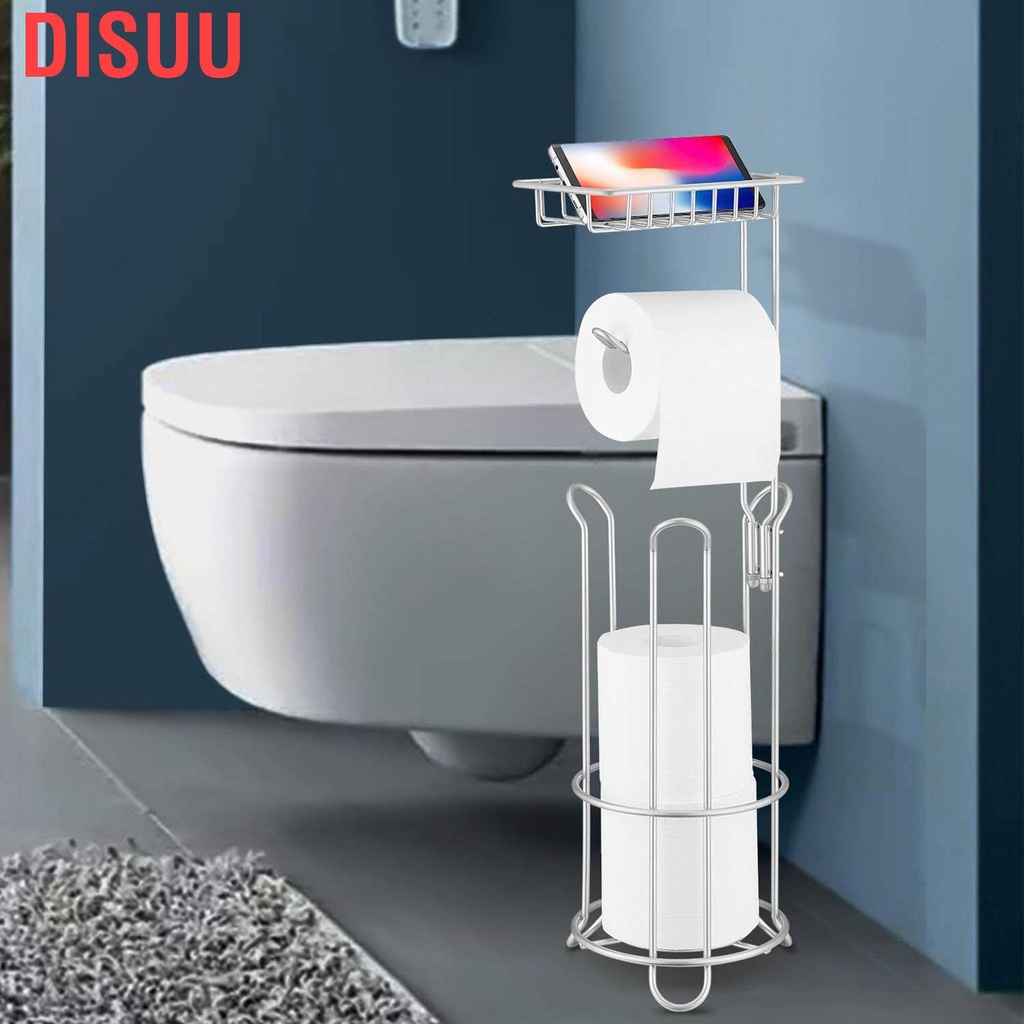disuu-toilet-paper-holder-stand-free-standing-iron-dampproof-roll-with-shelf