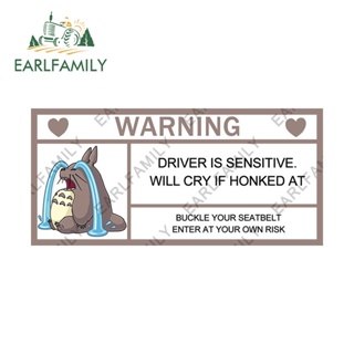 Earlfamily สติกเกอร์ไวนิล ป้องกันรอยขีดข่วน ลาย Totoro Crying ขนาด 13 ซม. × 6.4 ซม. สําหรับติดตกแต่งรถยนต์ รถจักรยานยนต์ รถบรรทุก