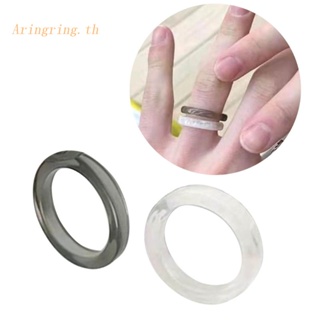 Arin แหวนอะคริลิคใส ทรงกลม แบบบาง ซ้อนกันได้ สีสันสดใส สําหรับผู้หญิง 2 ชิ้น