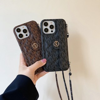 Bl เคสโทรศัพท์มือถือหนัง ฝาพับ พร้อมช่องใส่บัตร และสายคล้อง หรูหรา สําหรับ iPhone 14 13 12 Pro Max iPhone 13 Pro Max